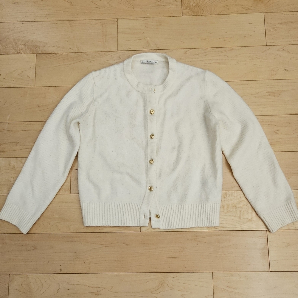 Abercrombie & Fitch Crew Cream Cardigan Sweater